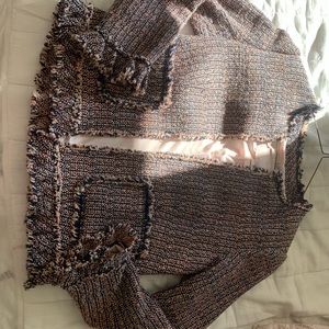 Rebecca Taylor tweed pink and navy blazer size 2